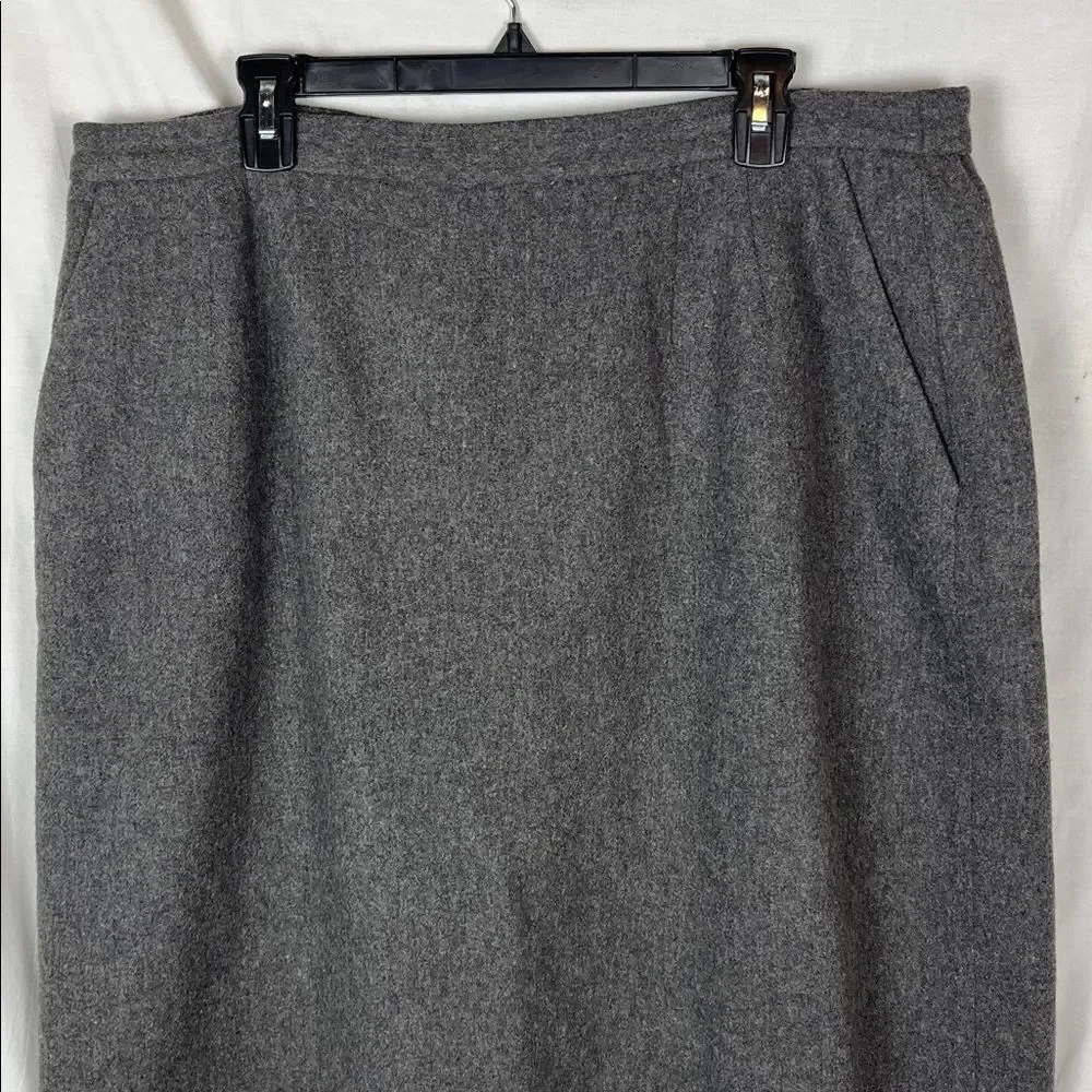 Vintage J. G. Hook Wool Midi Length Gray Skirt